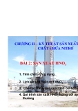  Công nghệ sản xuất các chất vô cơ (ThS. Nguyễn Văn Hòa) - Chương 3. Bài 2