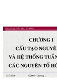 HÓA ĐẠI CƯƠNG B1 - CHƯƠNG 1 Cấu tạo nguyên tử và hệ thống tuàn hoàn các nguyên tố hóa học