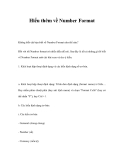 Hiểu thêm về Number Format 