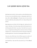 LẤY QUERY BẰNG LỆNH VBA 