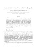 Báo cáo toán học: "Independence number of 2-factor-plus-triangles graphs"