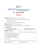 Giáo án Tiếng Anh lớp 11:  UNIT 7: WORLD POPULATION-READING