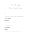 Unit 10: Recycling Period 63: Lesson 3: Listen 