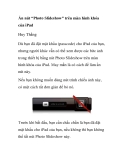Ẩn nút “Photo Slideshow” trên màn hình khóa của iPad 