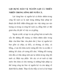 LỢI DỤNG BẢO VỆ NGUỒN LỢI CÁ THIÊN NHIÊN TRONG SÔNG HỒ NUÔI CÁ