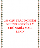 200 Câu hỏi trắc nghiệm những nguyên lý chủ nghĩa mác lê nin