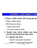 Chương 7 -  LUẬT QUẢN LÝ THUẾ 