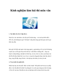 Kinh nghiệm làm bài thi môn văn   
