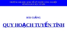 BÀI GIẢNG QUY HOẠCH TUYẾN TÍNH CHƯƠNG 3 