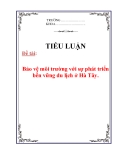 Tiểu luận: Bảo vệ môi trường với sự phát triển bền vững du lịch ở Hà Tây.