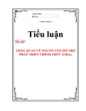 TIỂU LUẬN:  TỔNG QUAN VỀ NGUỒN VỐN HỖ TRỢ PHÁT TRIỂN CHÍNH THỨC (ODA).