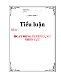 TIỂU LUẬN:  HOẠT ĐỘNG TUYỂN DỤNG NHÂN LỰC