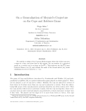 Báo cáo toán học: "On a Generalization of Meyniel’s Conjecture on the Cops and Robbers Game"