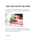 Ngăn ngừa ngộ độc thực phẩm
