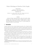 Báo cáo toán học: "Perfect Matchings in Claw-free Cubic Graphs"