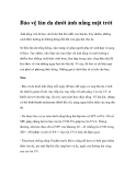 Bảo vệ làn da dưới ánh nắng mặt trời