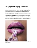 Bí quyết sử dụng son môi