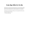 Làm đẹp thần kỳ từ sữa