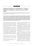 Báo cáo y học: " Lymphocyte Responses to Chymotrypsin- or Trypsin VDigested b-Lactoglobulin in Patients with Cow’s Milk Allergy"
