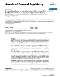 Báo cáo y học: "Postictal psychosis: presymptomatic risk factors and the need for further investigation of genetics and pharmacotherapy"