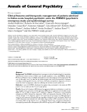 Báo cáo khoa học: "Clinical features and therapeutic management of patients admitted to Italian acute hospital psychiatric units: the PERSEO (psychiatric emergency study and epidemiology) survey"