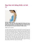 Dạy thai nhi bằng thiền và hát ru 