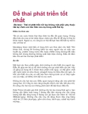 Để thai phát triển tốt nhất