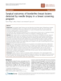 Báo cáo khoa học: "Surgical outcomes of borderline breast lesions detected by needle biopsy in a breast screening program"