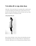 Vài chiêu để có cặp chân thon