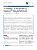 Báo cáo khoa học: "Acute toxicity of second generation HIV protease-inhibitors in combination with radiotherapy: a retrospective case series"