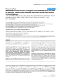 Báo cáo y học: "MRI bone oedema scores are higher in the arthritis mutilans form of psoriatic arthritis and correlate with high radiographic scores for joint damage"