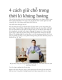 4 cách giữ chỗ trong thời kì khủng hoảng 