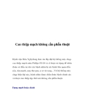 Can thiệp mạch không cần phẫu thuật