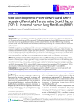 Báo cáo y học: "Bone Morphogenetic Protein (BMP)-4 and BMP-7 regulate differentially Transforming Growth Factor (TGF)-β1 in normal human lung fibroblasts (NHLF)"