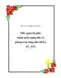 Đề tài: Mối  quan hệ giữa chính sách ruộng đất và phong trào nông dân thế kỷ XV_XVI