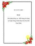 Đề tài: Giải pháp nâng cao  chất lượng tín dụng tại Ngân Hàng Chính Sách Xã Hội tỉnh Nam Định