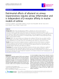 Báo cáo y học: " Detrimental effects of albuterol on airway responsiveness requires airway inflammation and is independent of b-receptor affinity in murine models of asthma"