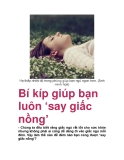 Bí kíp giúp bạn luôn ‘say giấc nồng’