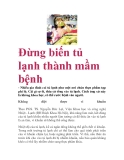 Đừng biến tủ lạnh thành mầm bệnh