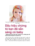  Dấu hiệu chứng tỏ bạn đã sẵn sàng có baby
