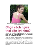 Chọn cách ngừa thai tiện lợi nhất?