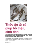 Thức ăn từ cá giúp bổ thận, sinh tinh