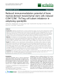 Báo cáo y học: "Reduced immunomodulation potential of bone marrow-derived mesenchymal stem cells induced CCR4+CCR6+ Th/Treg cell subset imbalance in ankylosing spondylitis"