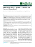 Báo cáo y học: "Remission in psoriatic arthritis: is it possible and how can it be predicted"