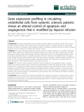 Báo cáo y học: "Gene expression profiling in circulating endothelial cells from systemic sclerosis patients shows an altered control of apoptosis and angiogenesis that is modified by iloprost infusion"
