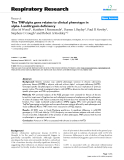 Báo cáo y học: " The TNFalpha gene relates to clinical phenotype in alpha-1-antitrypsin deficiency"