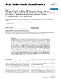 Báo cáo khoa học: "Efficacy of live B1 or Ulster 2C Newcastle disease vaccines simultaneously vaccinated with inactivated oil adjuvant vaccine for protection of Newcastle disease virus in broiler chickens"