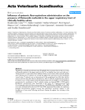 Báo cáo khoa học: "Influence of systemic fluoroquinolone administration on the presence of Pasteurella multocida in the upper respiratory tract of clinically healthy calves"