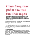 Chọn đúng thực phẩm cho trái tim khỏe mạnh