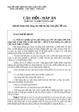 CÂU HỎI - ĐÁP ÁN PHẦN THI “NGHIỆP VỤ HÒA GIẢI”